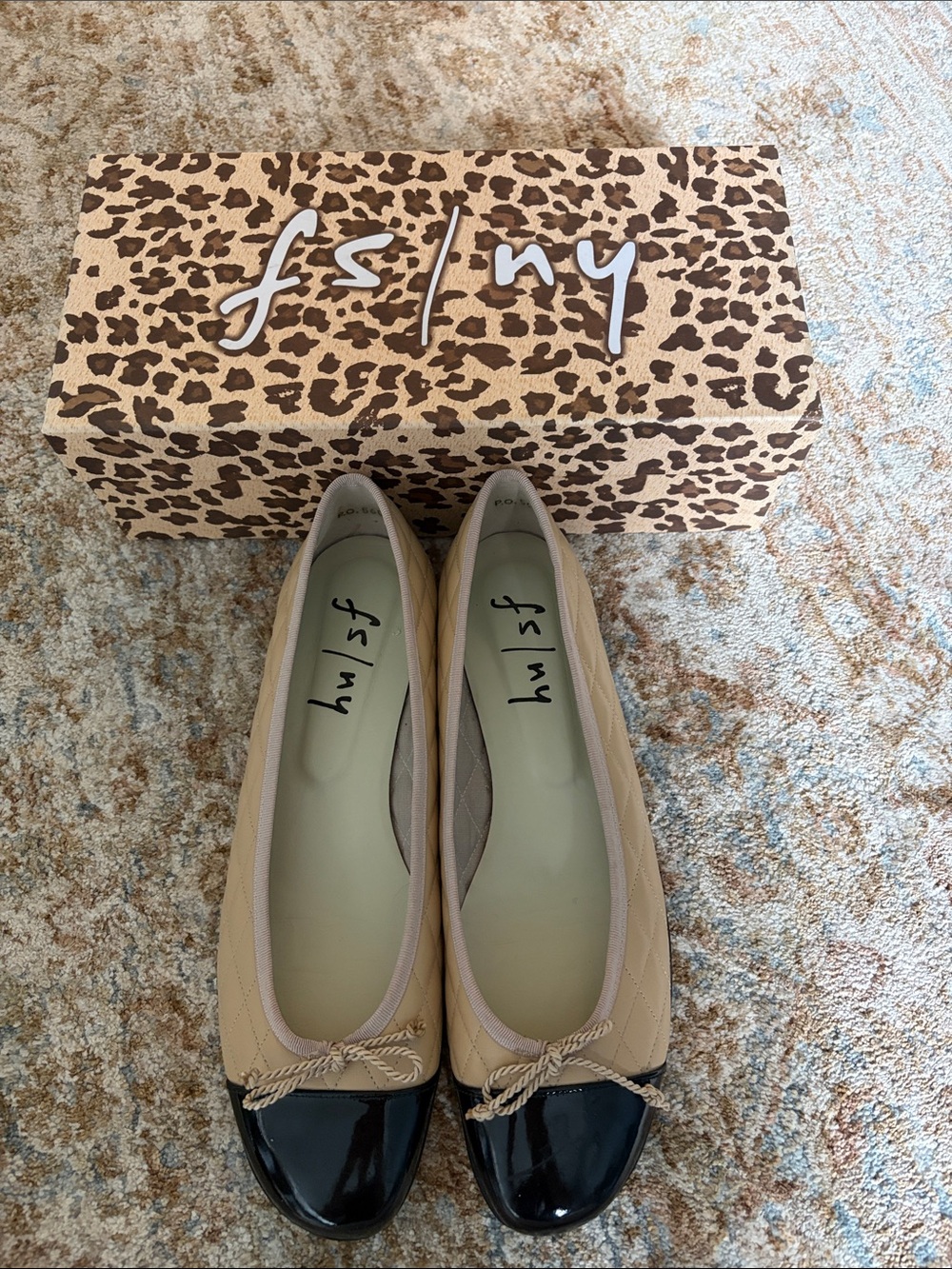 Like New! French Sole Tamara ? Beige Quilted Ballet Flats, sz 8.5